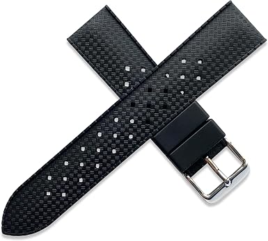 Swiss Time Orologi - Cinturino in gomma traforato, 22 mm, colore: Nero  Tropic : Amazon.it: Orologi