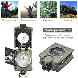 Proster Compass Metal Waterproof IP65 Compass Sighting Clinometer with Carry Bag for Camping Hunting Hiking Geology and Other Outdoor Activities