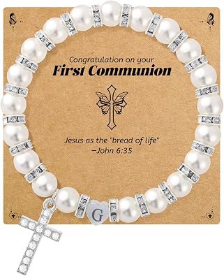 BAYLAY First Communion Gifts for Girls, Cross Bracelet for Teen Girl
