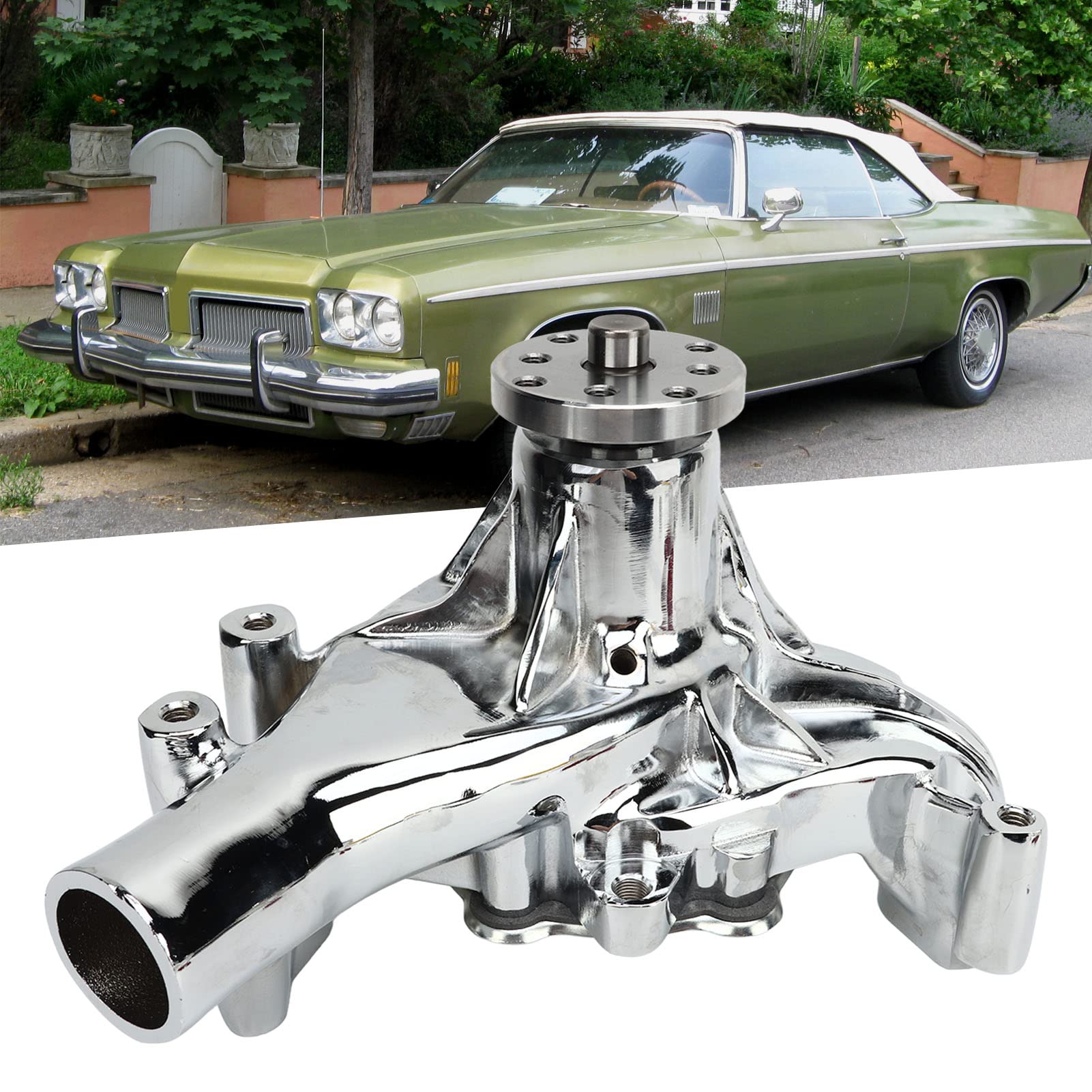 Długa Pompa Wodna Wydajna Aluminiowa Pompa Wodna o Dużej Pojemności do Silników Chevy SB 283 327 350 383 400 V8, Trwały Zestaw Pompy Wodnej do Samochodów Ciężarowych Samochodowego Układu