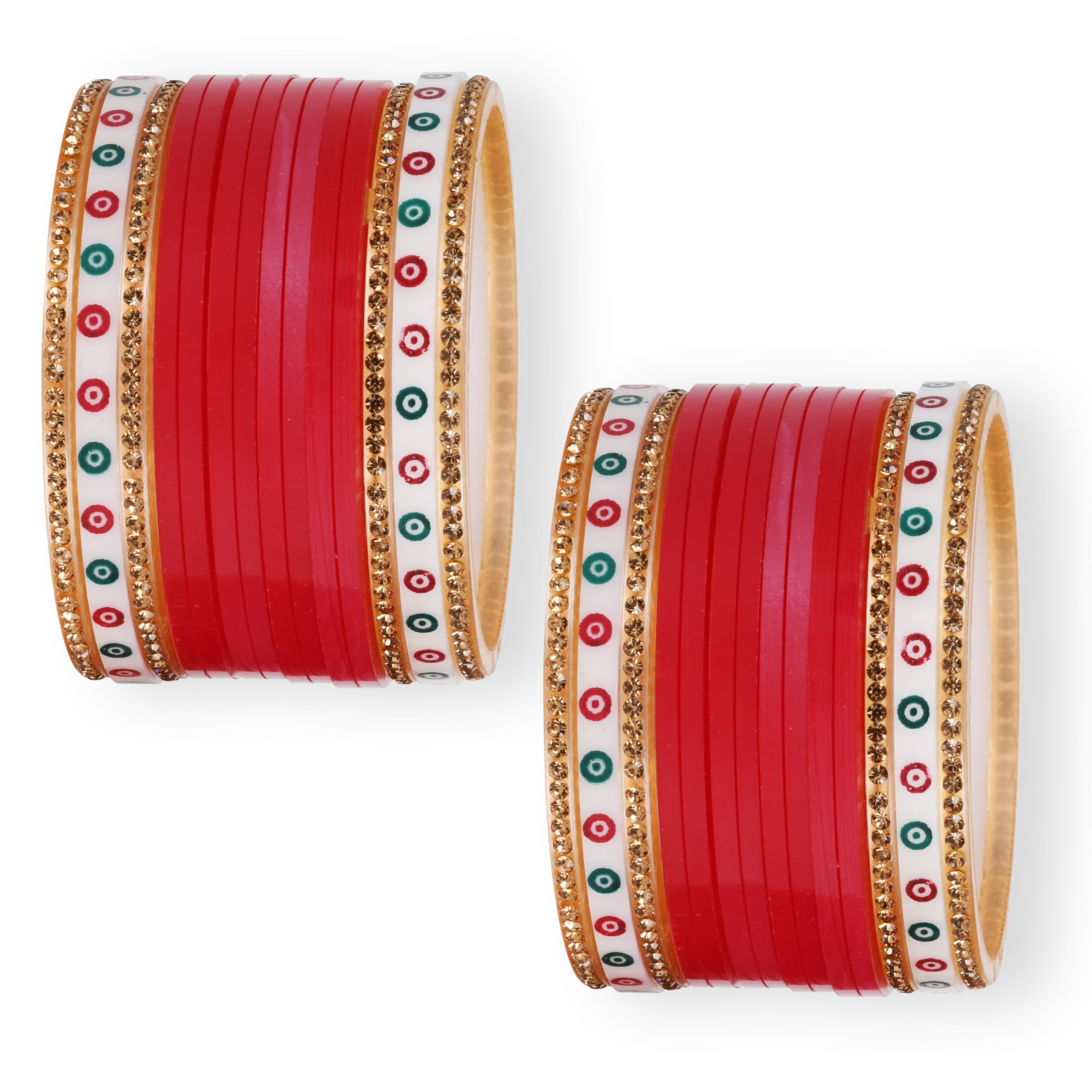 HINS Plastic Radiant Red Punjabi Bridal Chuda for Girls, Women, and Brides