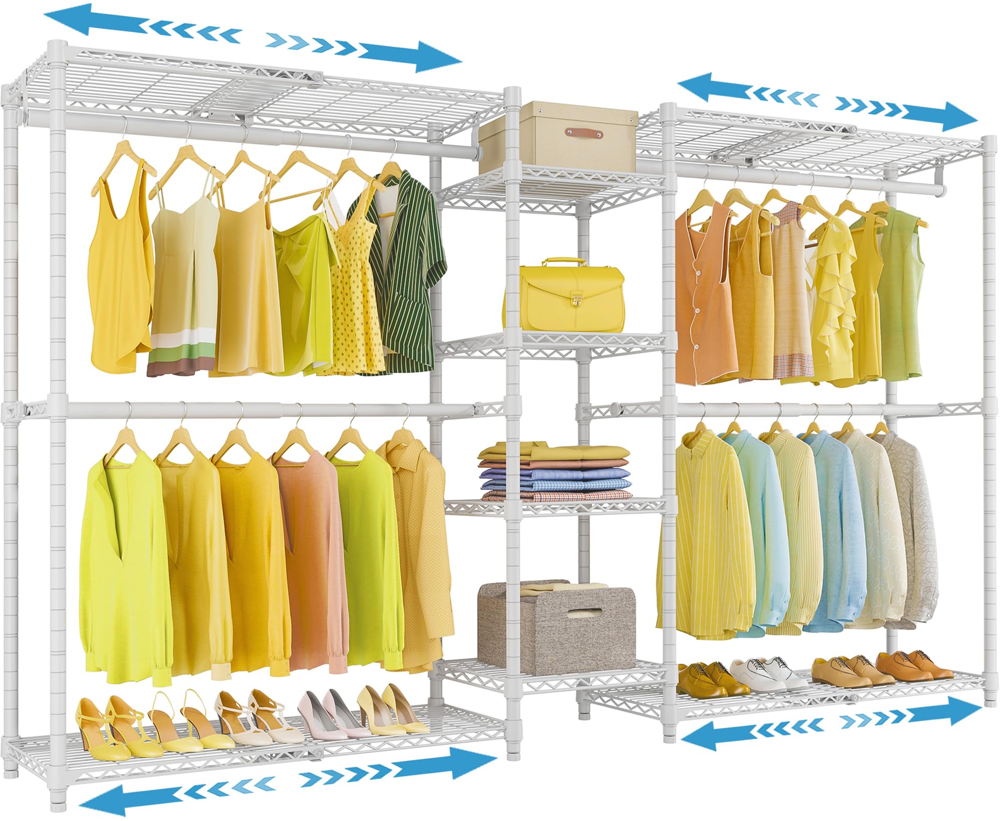 VIPEK X3 Expandable Heavy Duty Clothes Rack Closet Organizer System White