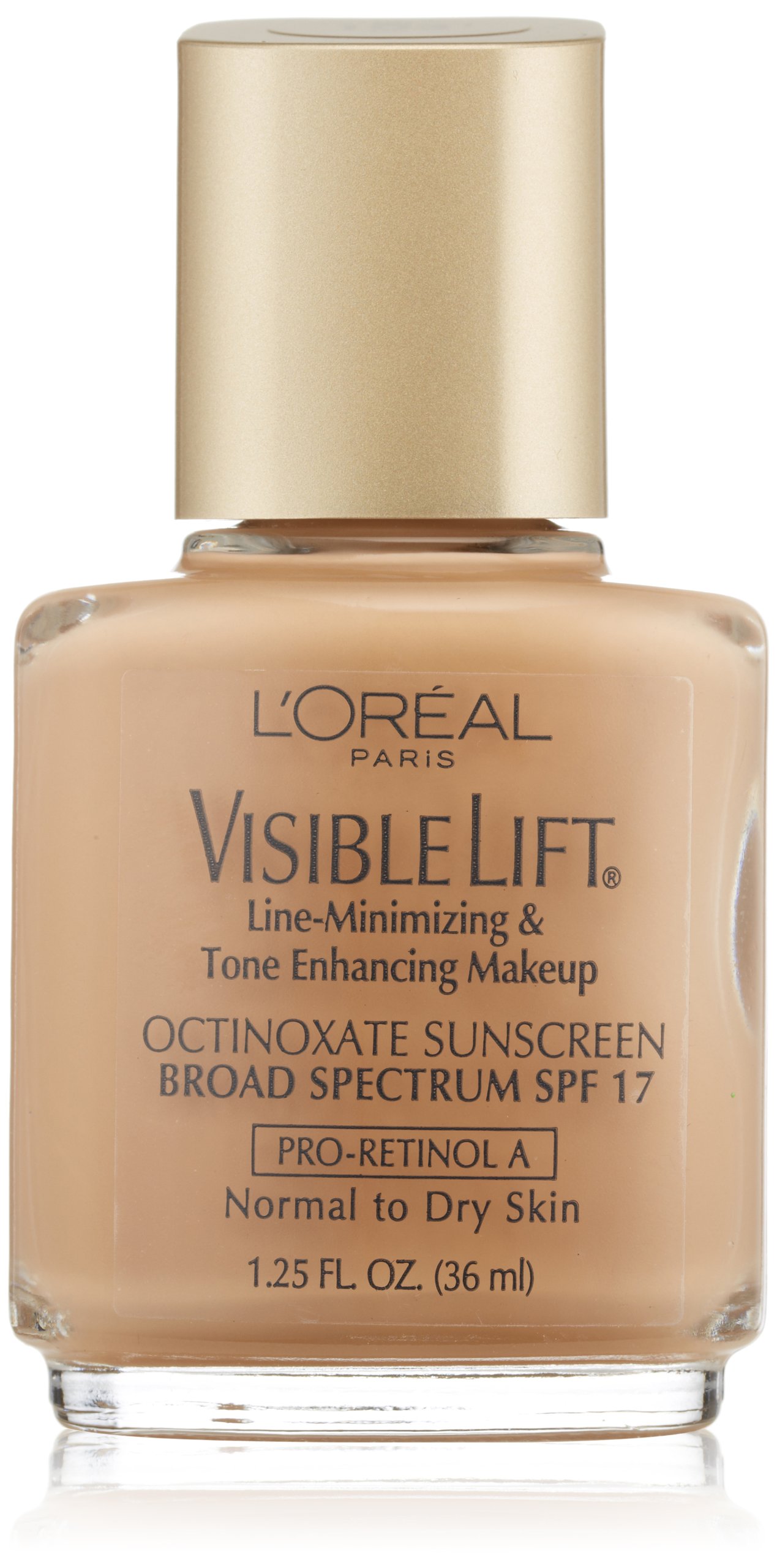L'oreal Visible Lift Line-minimizing and Tone-enhancing Makeup, Normal/Dry Skin, Golden Beige, 1.25-Fluid Ounce