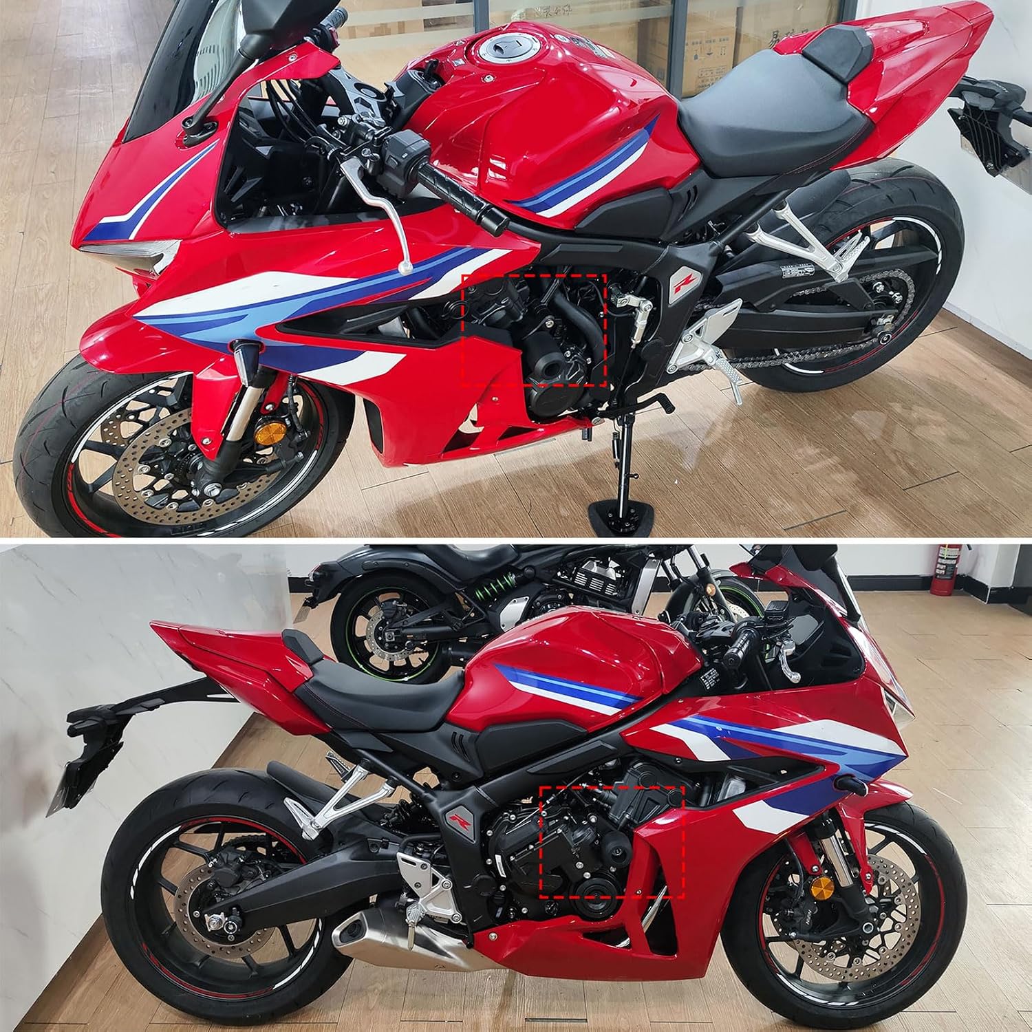WOOGA Motorcycle Accessories Anti-Collision Frame Sliders Crash Pads Protector compatible for Ho&n&da CB650R/CBR650R CB 650R/CBR 650 R E-Clutch Accessories 2024 2025 2026 Falling Protection Pad
