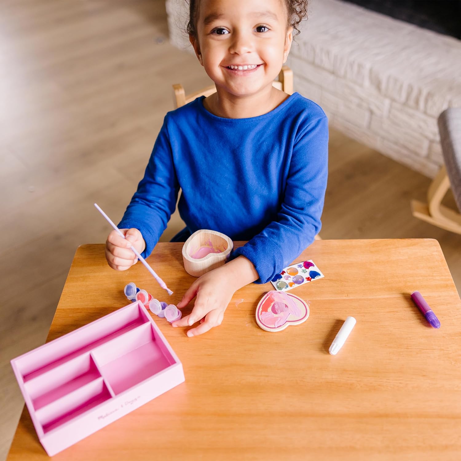 Melissa & Doug Decorate-Your-Own Wooden Heart Box Craft Kit