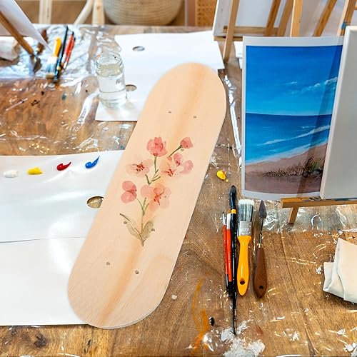 Miniatura 6 de UnifinIshed - Tabla de patineta de madera para patineta en blanco para bricolaje, pintura artística y decoración del hogar, 16.9 pulgadas