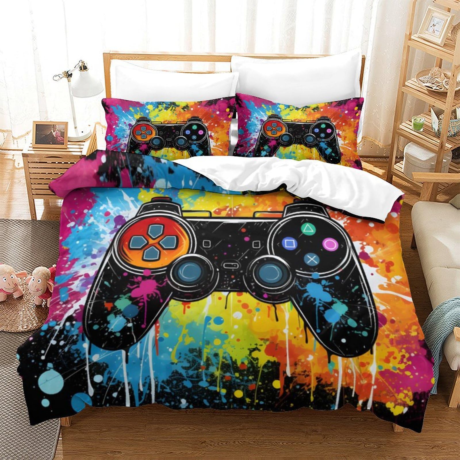 Housse de couette 260 x 220 microfibre avec taie lit super king