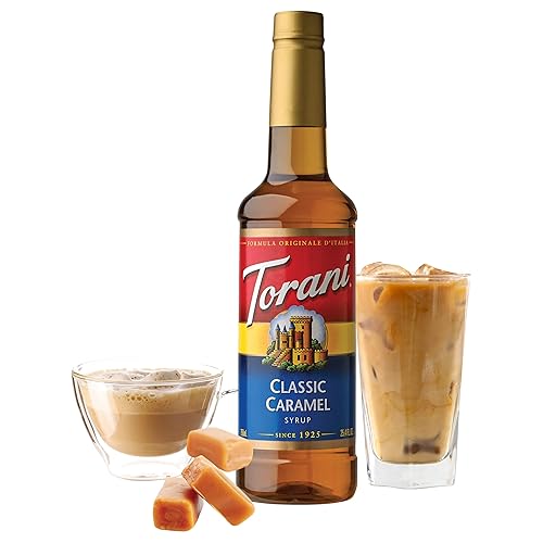 Miniatura 3 de Torani Jarabe (caramelo clásico, 25.4 onzas, paquete de 4) y bomba de jarabe Torani (25.4 fl oz)