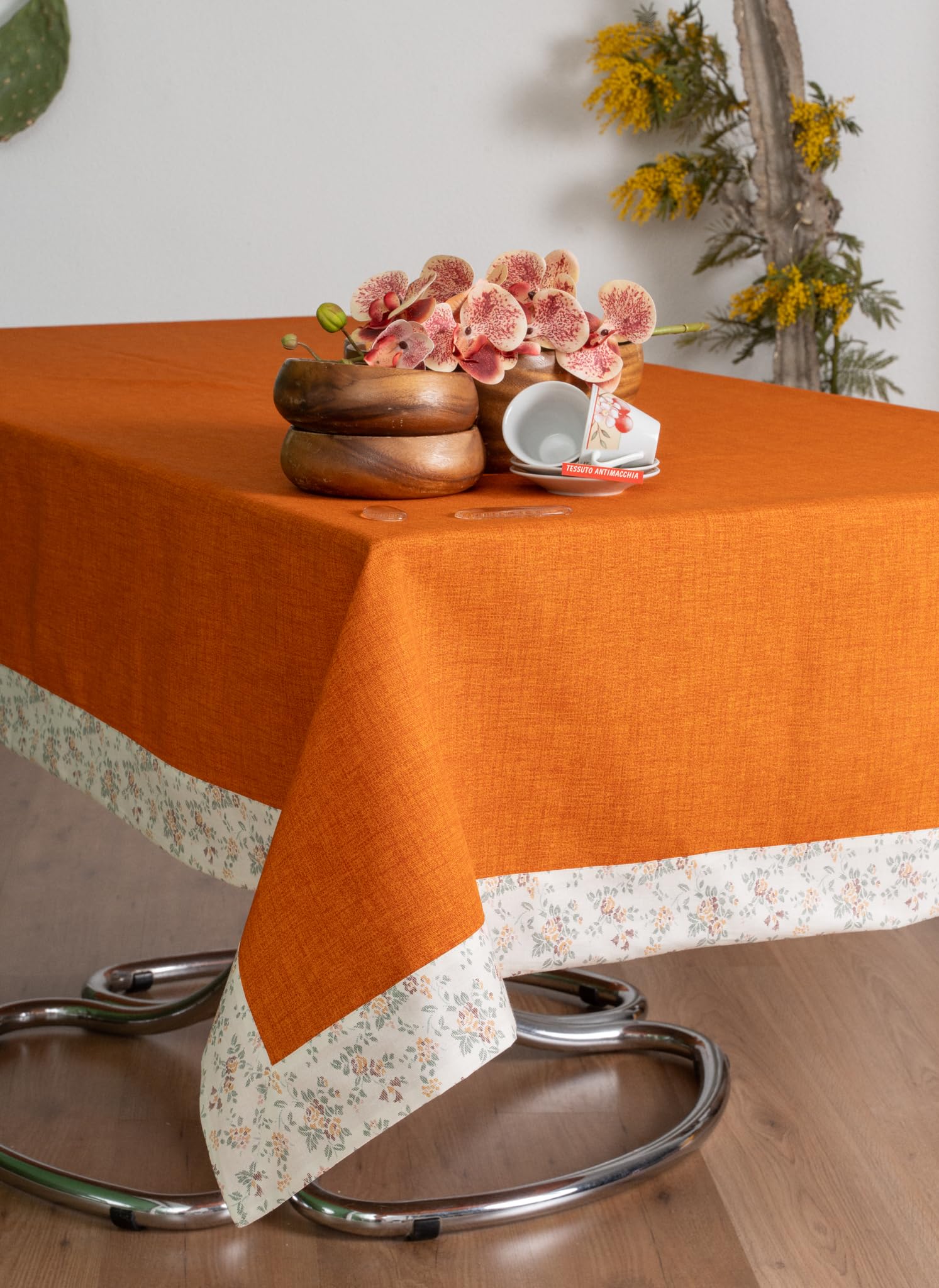 ESSE HOME -Mantel antimanchas - Tejido mixto de algodón impermeable resinado - Cinzia 0137 (Terra di Siena, 140 x 270 cm)