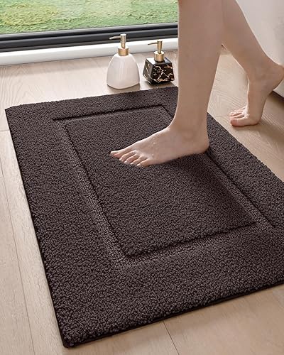 Miniatura 12 de DEXI Alfombras de Baño de 36 x 24 pulgadas, lavables antideslizantes para suelo de ducha, tapete de baño absorbente de secado rápido con respaldo de