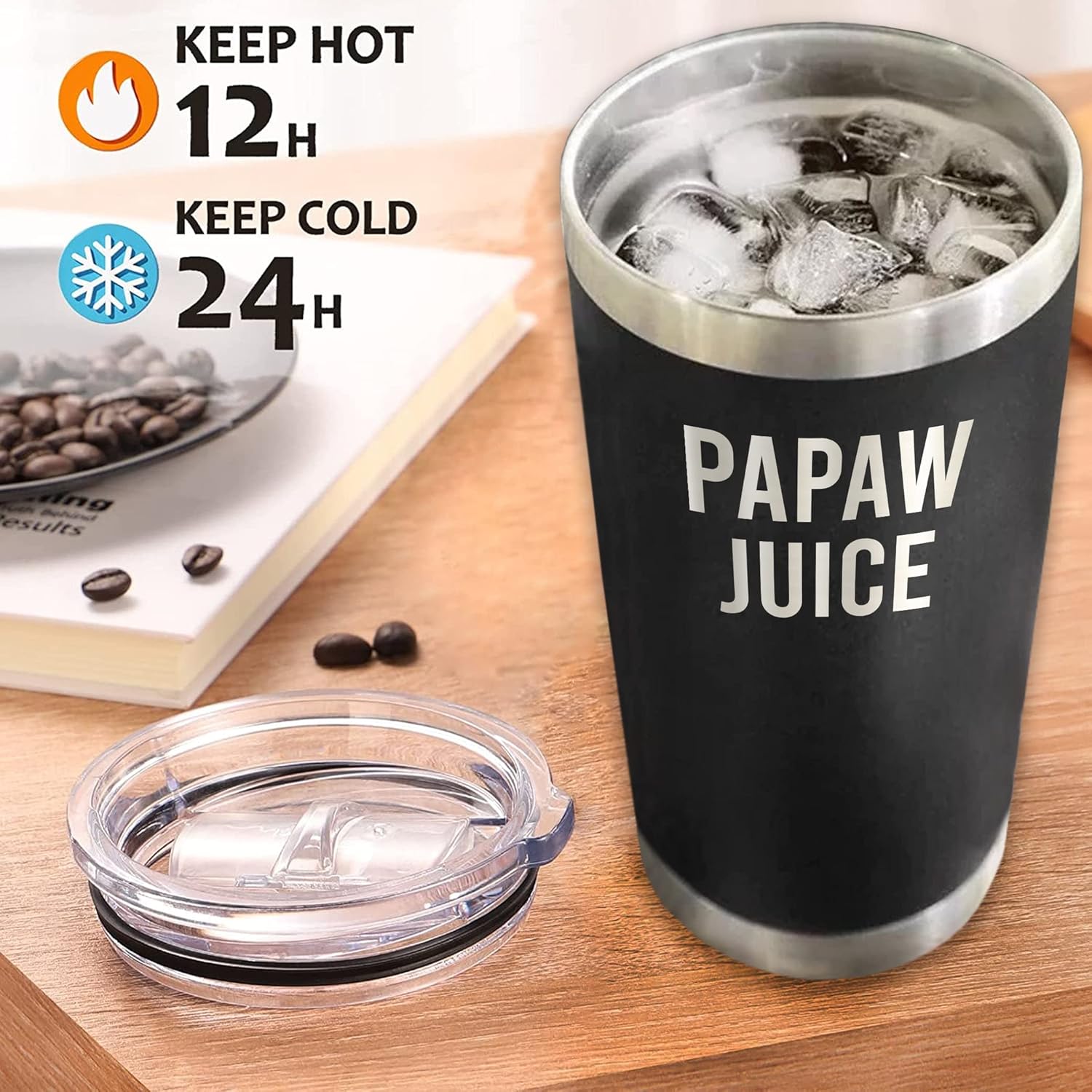 LissiArt97 Papaw Juice Tumblers Laser Engraved - 20Oz Travel Tumbler For Father's Day Birthday Christmas - Travel Tumbler Gifts For Papaw - New Papaw - Papaw To Be - Papaw Gift - Image 4