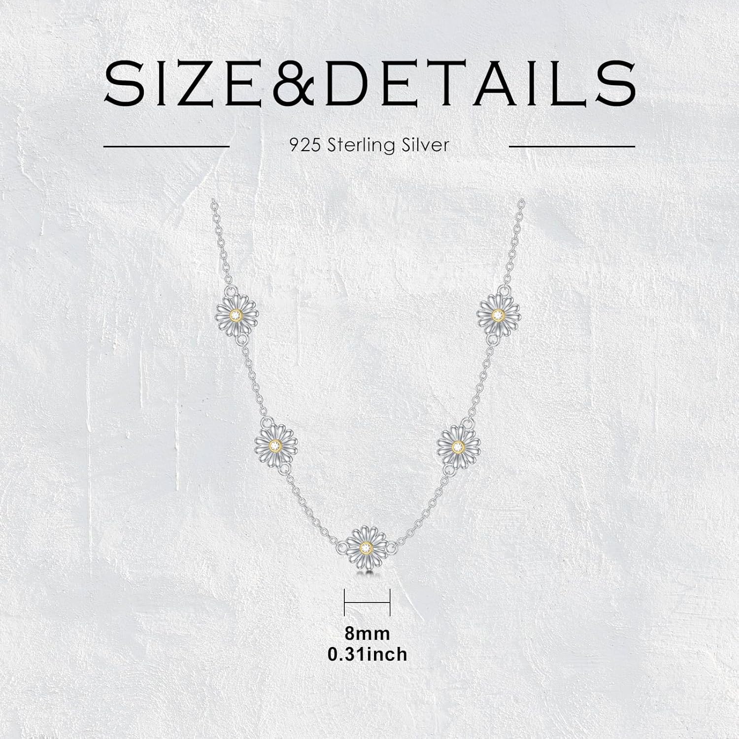 Diamond Daisy Necklace 925 Sterling Silver Daisy Pendant Choker Necklaces dainty Jewelry Gifts for Women - Image 6