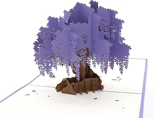 Liif Wisteria Purple Tree 3D Mothers Day Pop Up Greeting Card For All Occasions, Happy Birthday, Mother’s Day Card, Get Well, Romance, Anniversary…