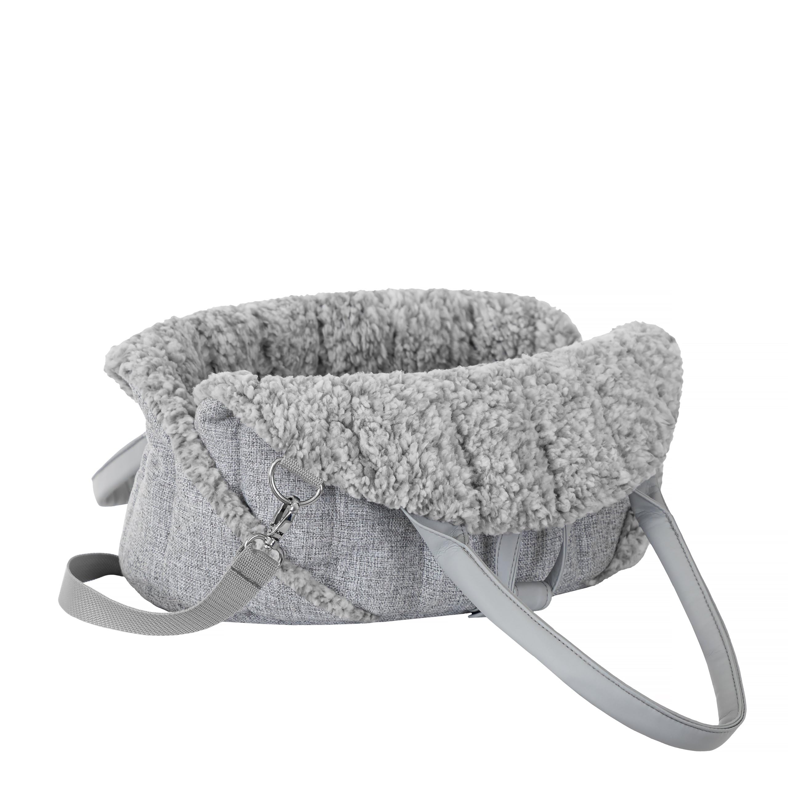 Bolsa para perros, portabebés, bolsa de transporte, para mascotas, altura regulable, accesorios para perros, caja de transporte, 47 x 29 x 32 cm, cenizas Inari