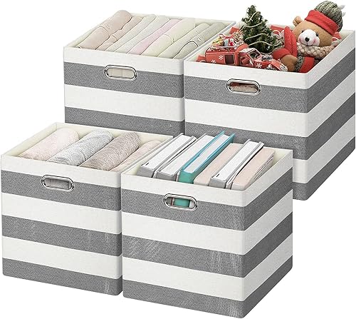 Posprica - Contenedores de almacenamiento, canastas de almacenamiento de tela plegables, cubos contenedores para cajones