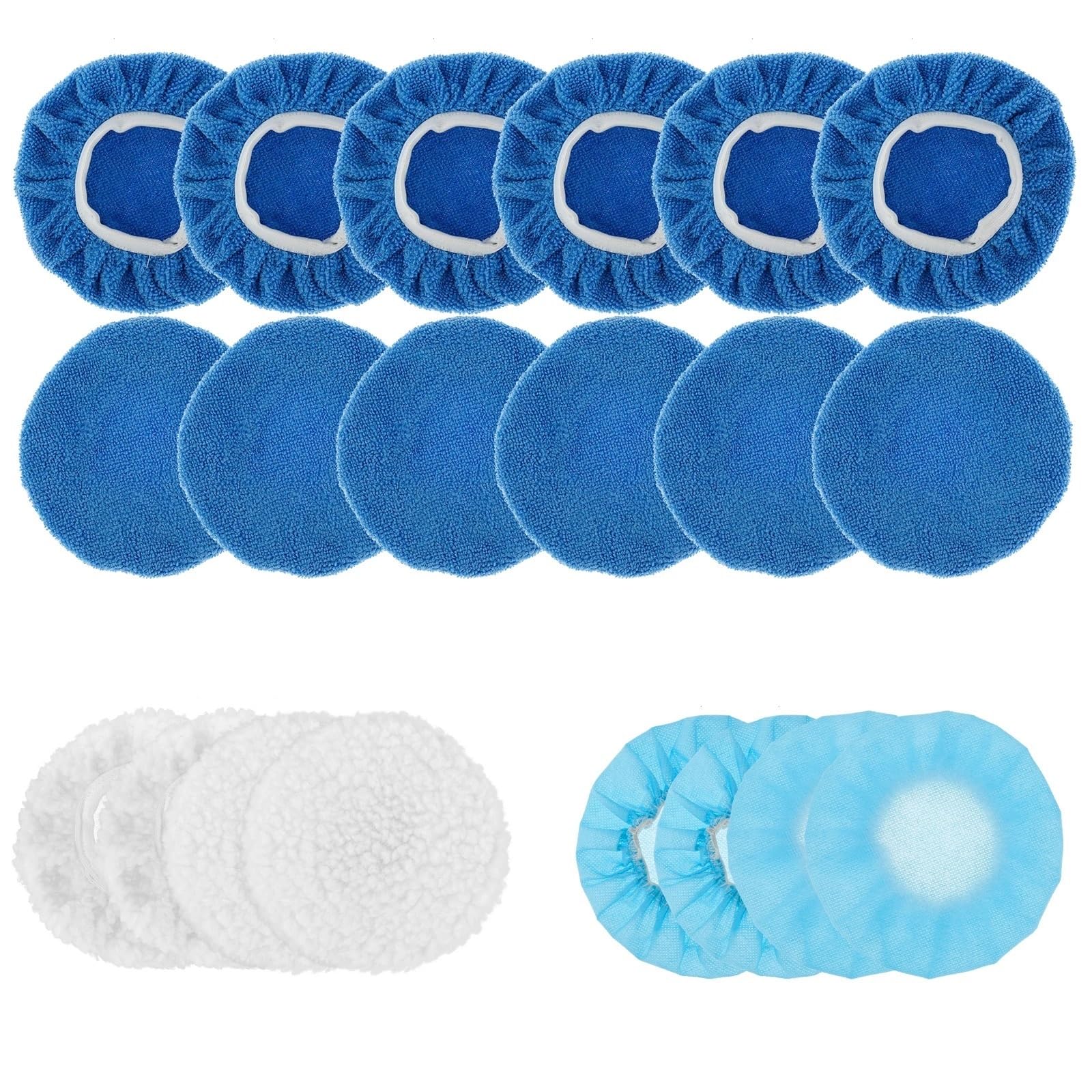 Pad Polissage Lot de 20 tampons de Polissage for Voiture, en Microfibre Douce, for Capot, polisseuse, Cirage, Polissage, Peinture Automobile, Tampon d'entretien(5-6in Product 1)