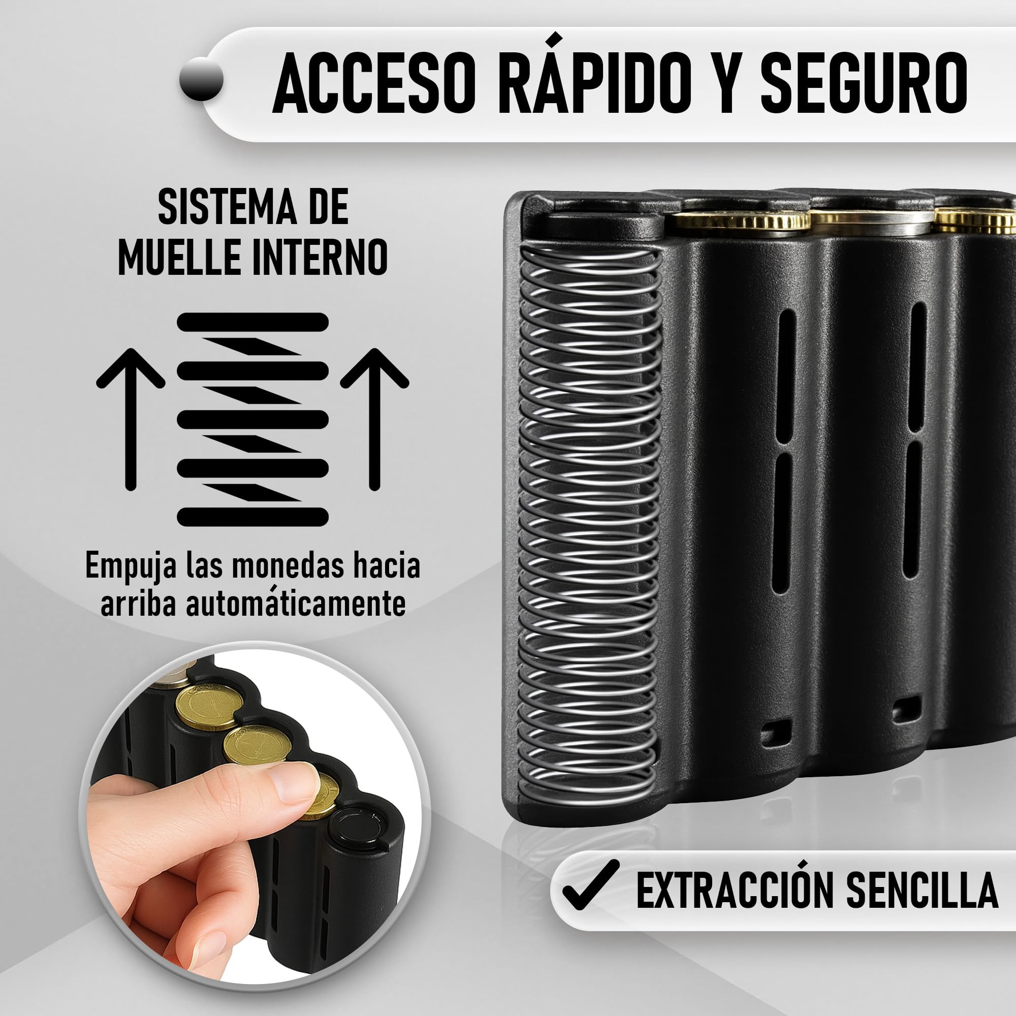 Portamonedas de Euro 8 Compartimentos Organizador Profesional Monedas Cajeros Comercios