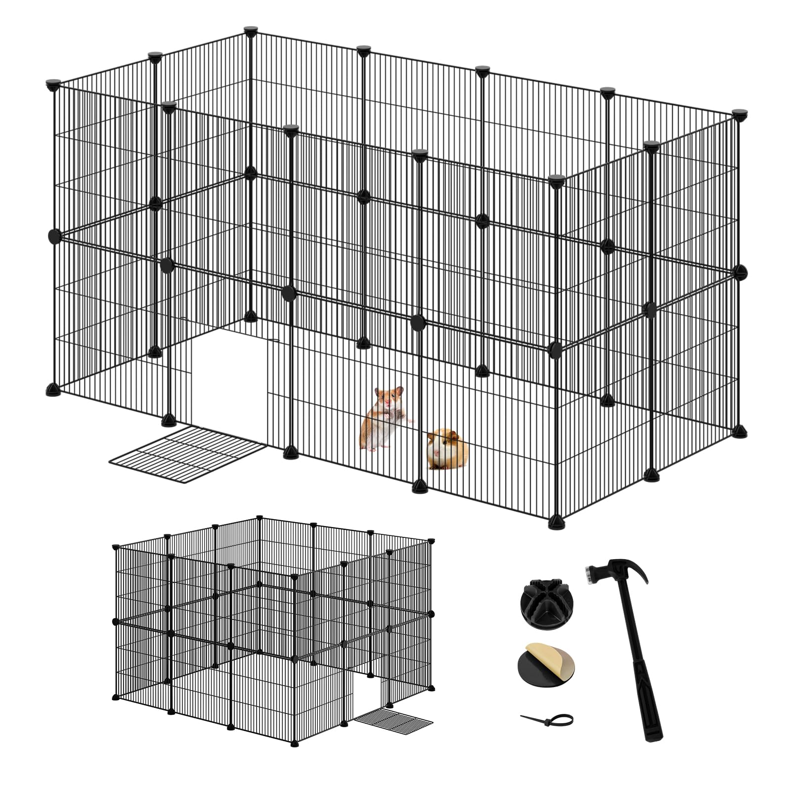 Eugad Rabbit Run Floor Metal Pet Playpen With Door Desertcart