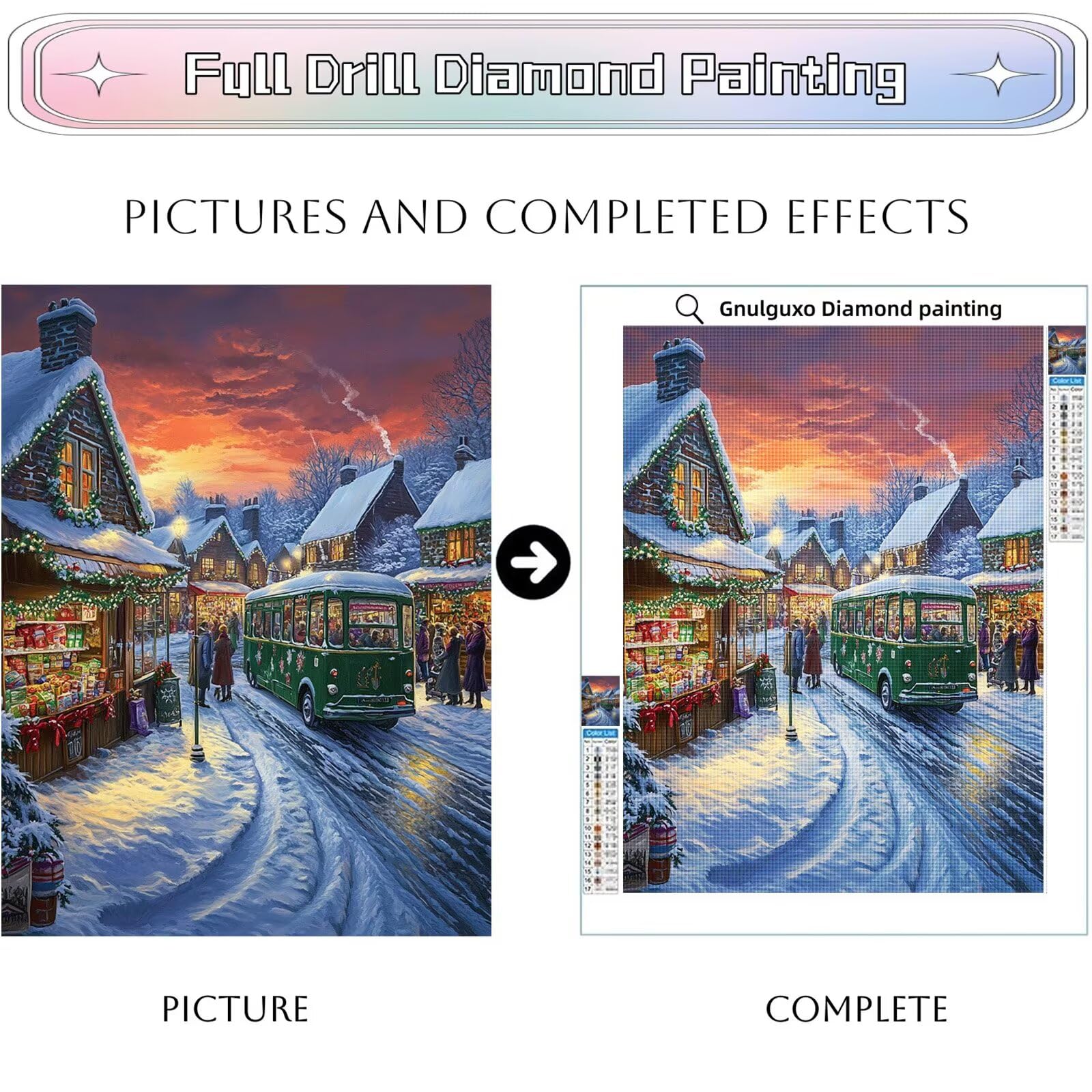Diamond Painting Erwachsene Winter 5D Diamond Painting Landschaft Muster DIY Set Erwachsene Anfänger Vollbohrer Diamanten Malerei Stickerei Bastelset für Zimmer Wand Deko Schlafzimmer 60x90cm,Model641