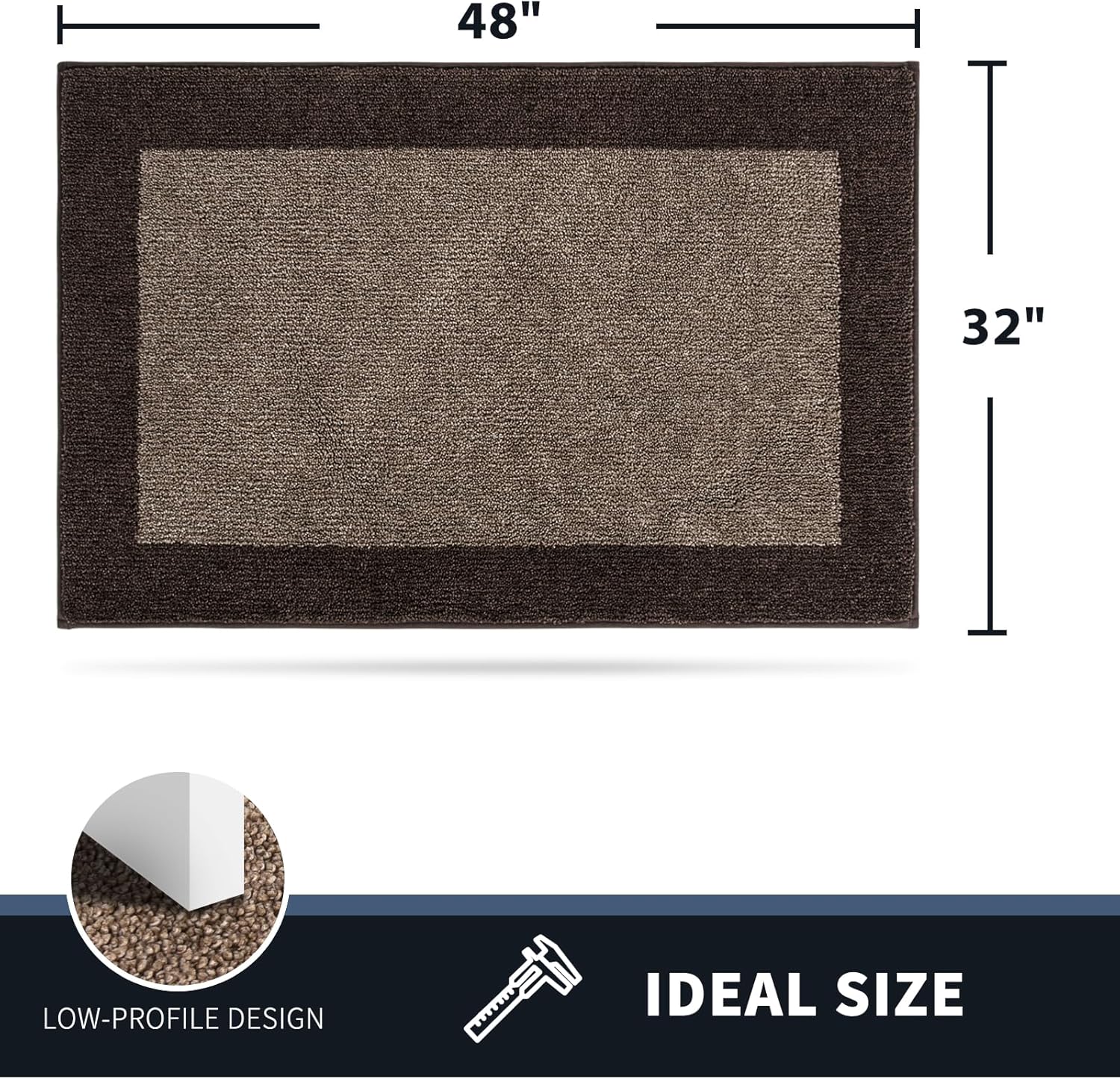 PURRUGS Dirt Trapping Door Mat 32" x 48", Non-Slip Washable Entry Mat, Dog Doormat, Front Door Mat, Super Absorbent Entrance Mat for Muddy Shoes & Paws, Grayish Brown & Coffee Grayish Brown & Coffee 32" x 48"