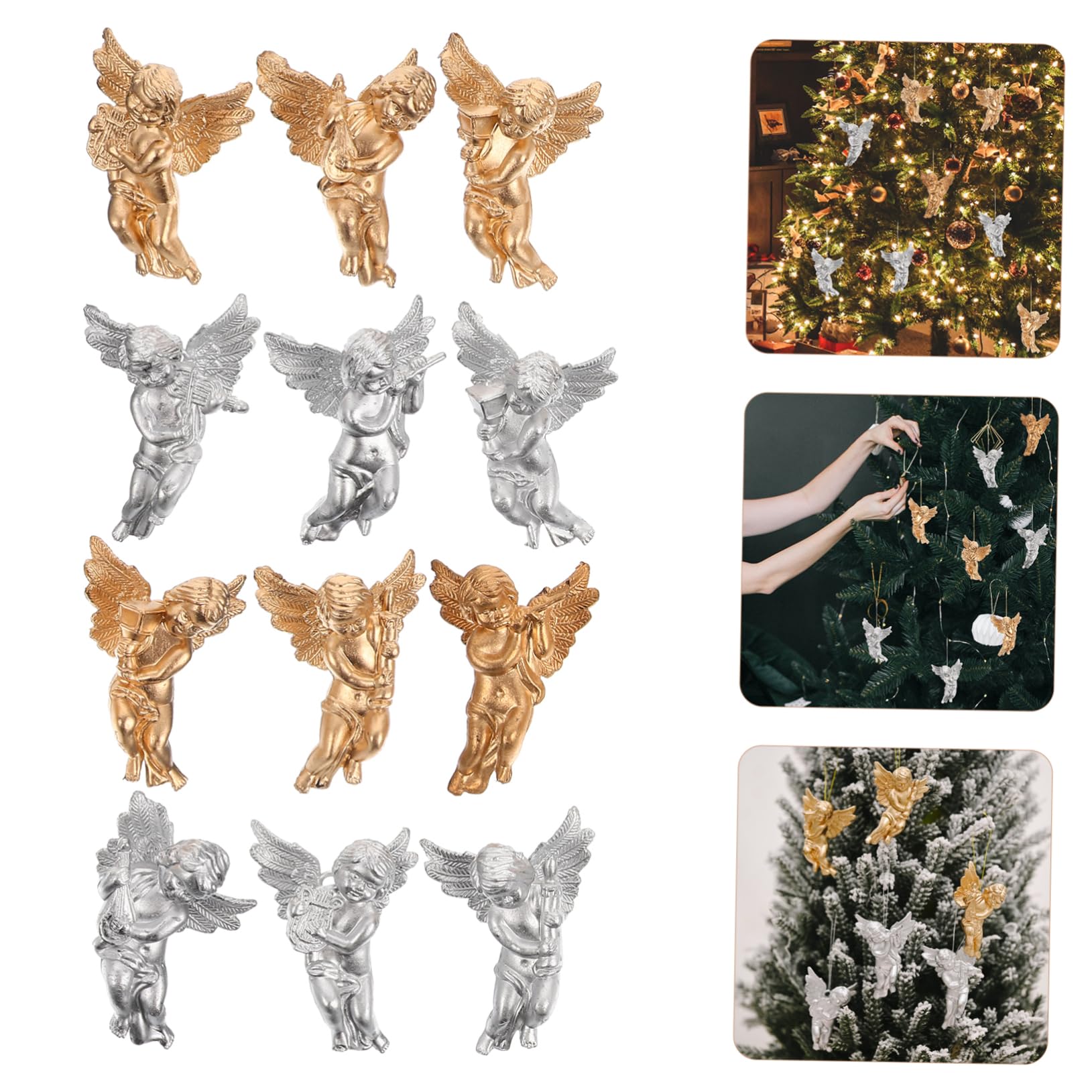 Zerodeko Lot de 5 Décorations de Sapin de Noël en Forme Dange à La Mode Boules Décoratives à Suspendre pour Décoration de Noël Pièces X 5