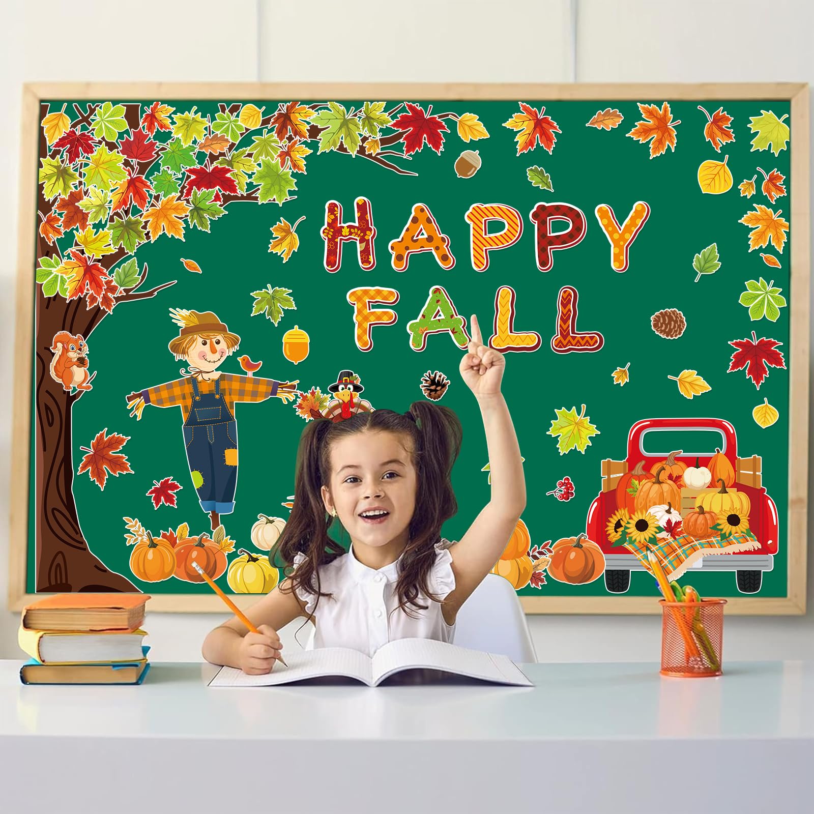 Herbst-Pinnwand-Dekorationsset – 89-teilig Mit Baum, Kürbissen, Ahornblättern Für Thanksgiving & Klassenzimmer