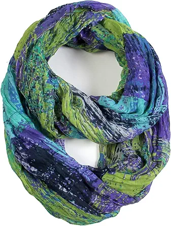 Scarfand's Mixed Colors Oil Paint Versatile Lightweight Fashion Infinity Scarves Head Wrap