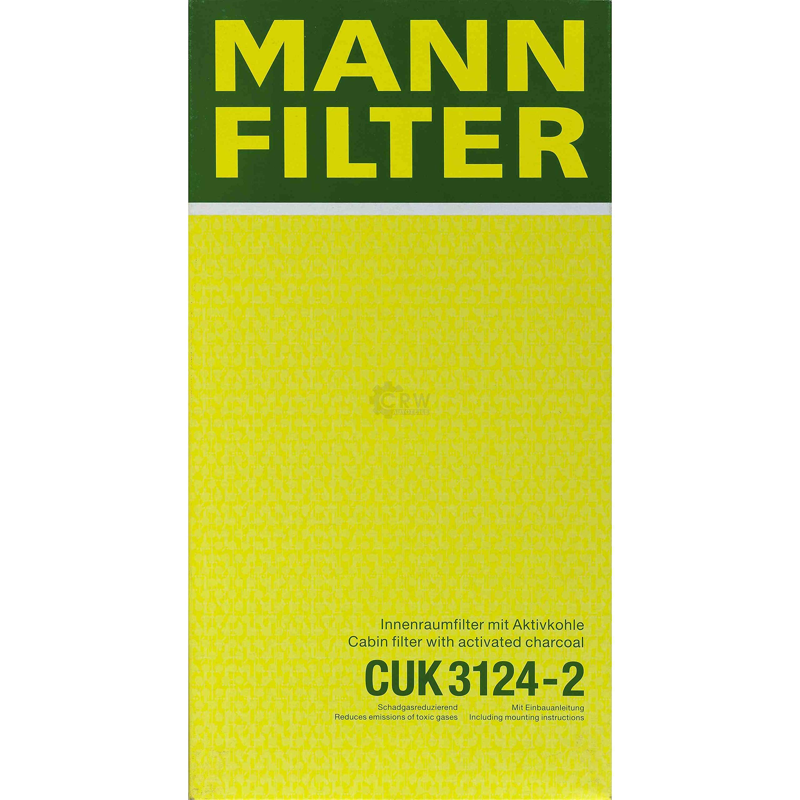Paquete de inspección Kit de mantenimiento de filtros con filtro de aceite HU 721/4 x, filtro de aire C 15 143/1, filtro de combustible WK 5002 x, filtro de habitáculo CUK 3124-2, tornillo