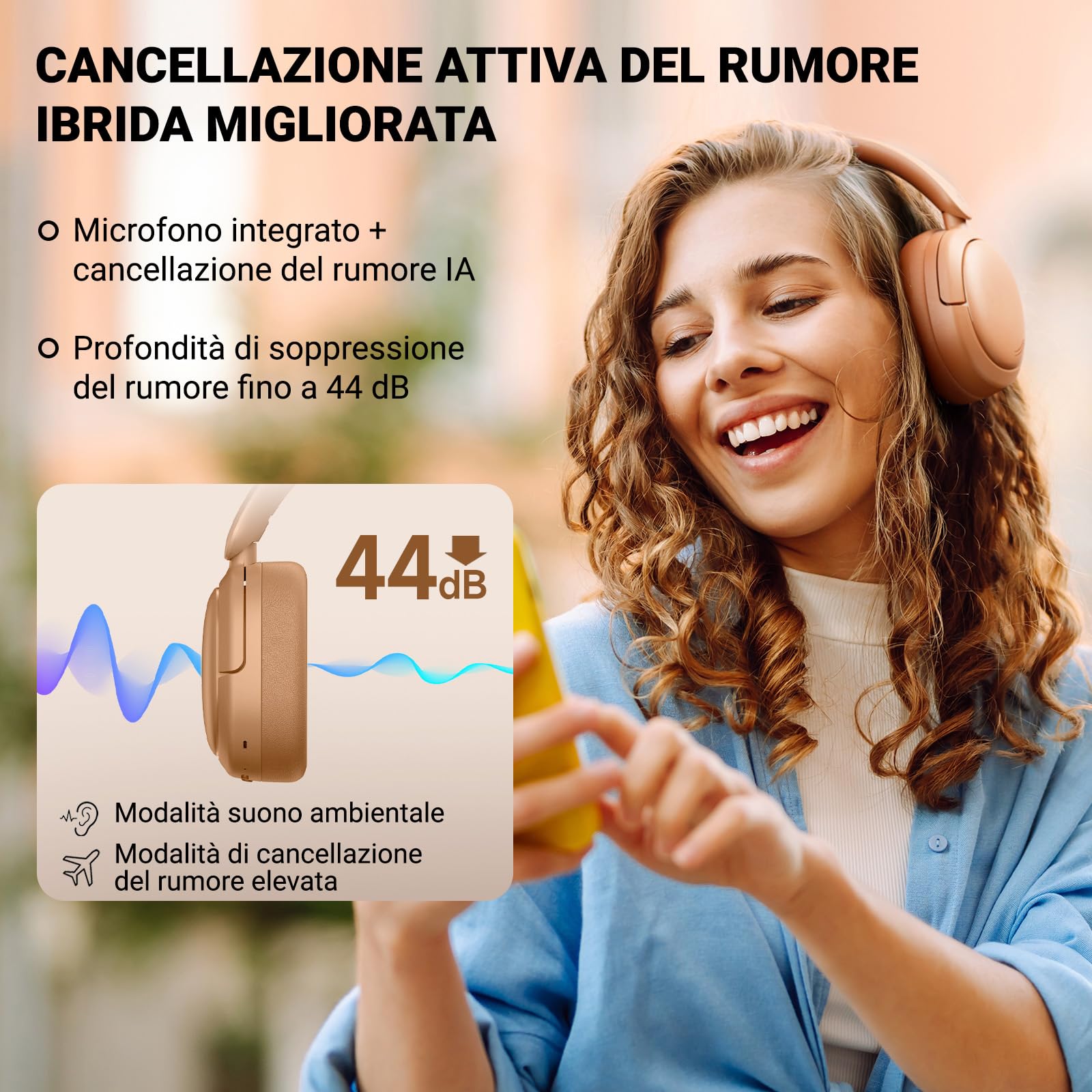 Edifier V80 ANC Cuffie Bluetooth 5.4 - Noise Cancelling Autonomia 45 Ore - Dettaglio