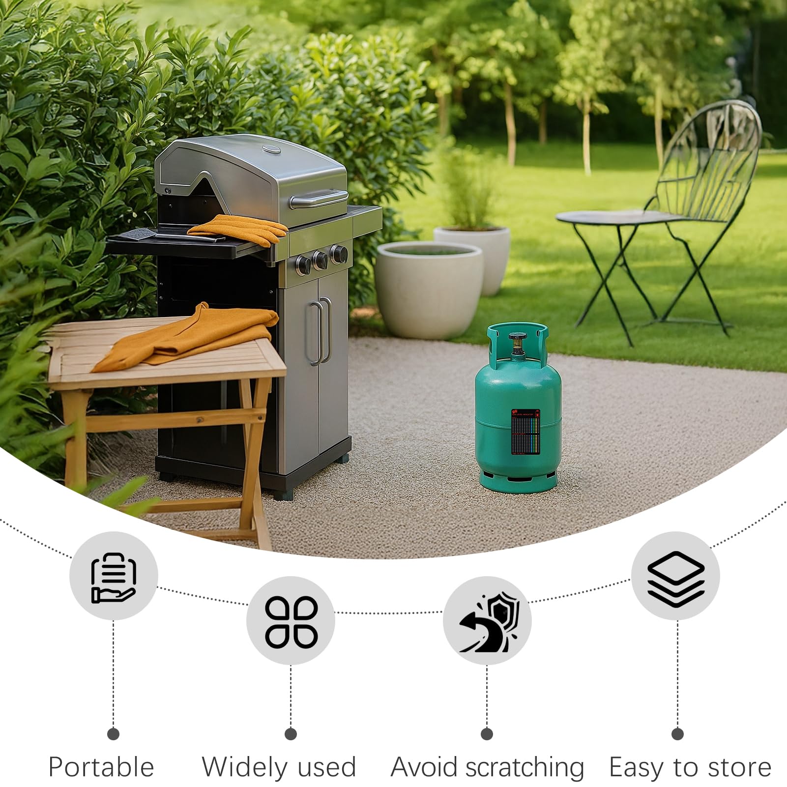 3 Indicateurs Magnétiques de Niveau de Gaz – pour Bouteilles Propane/Butane, Réutilisables – Idéal Camping, BBQ & Voyage