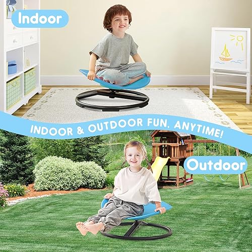 Miniatura 8 de Silla giratoria sensorial para niños con autismo de 3 años en adelante, silla giratoria para sentarse y girar para niños con TDAH, sillas