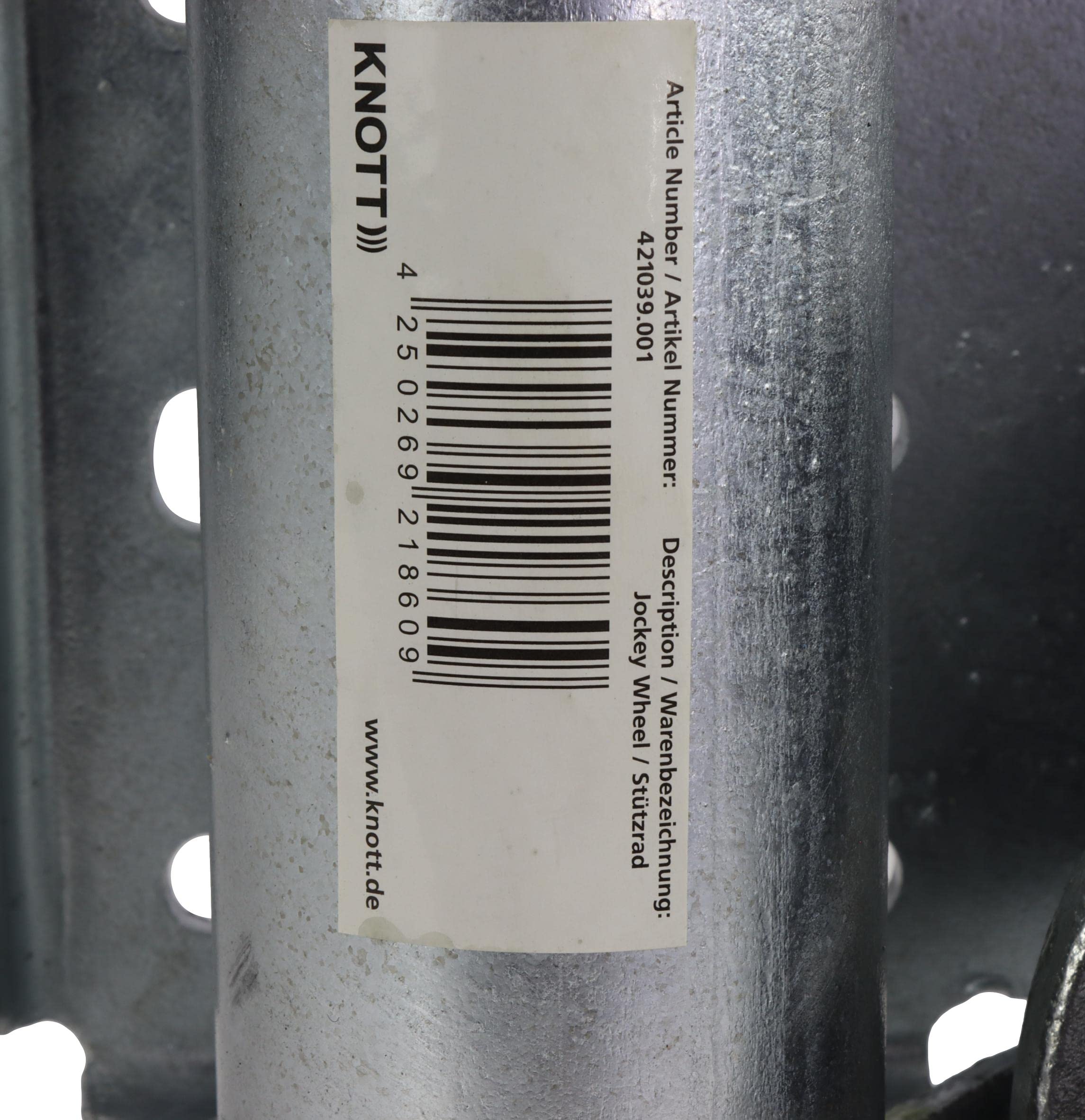 Generisch Knott 421039.001 automatyczne koło podporowe do dużych obciążeń 500 kg samochód osobowy przyczepa koło ostrogowe 230 x 80 mm