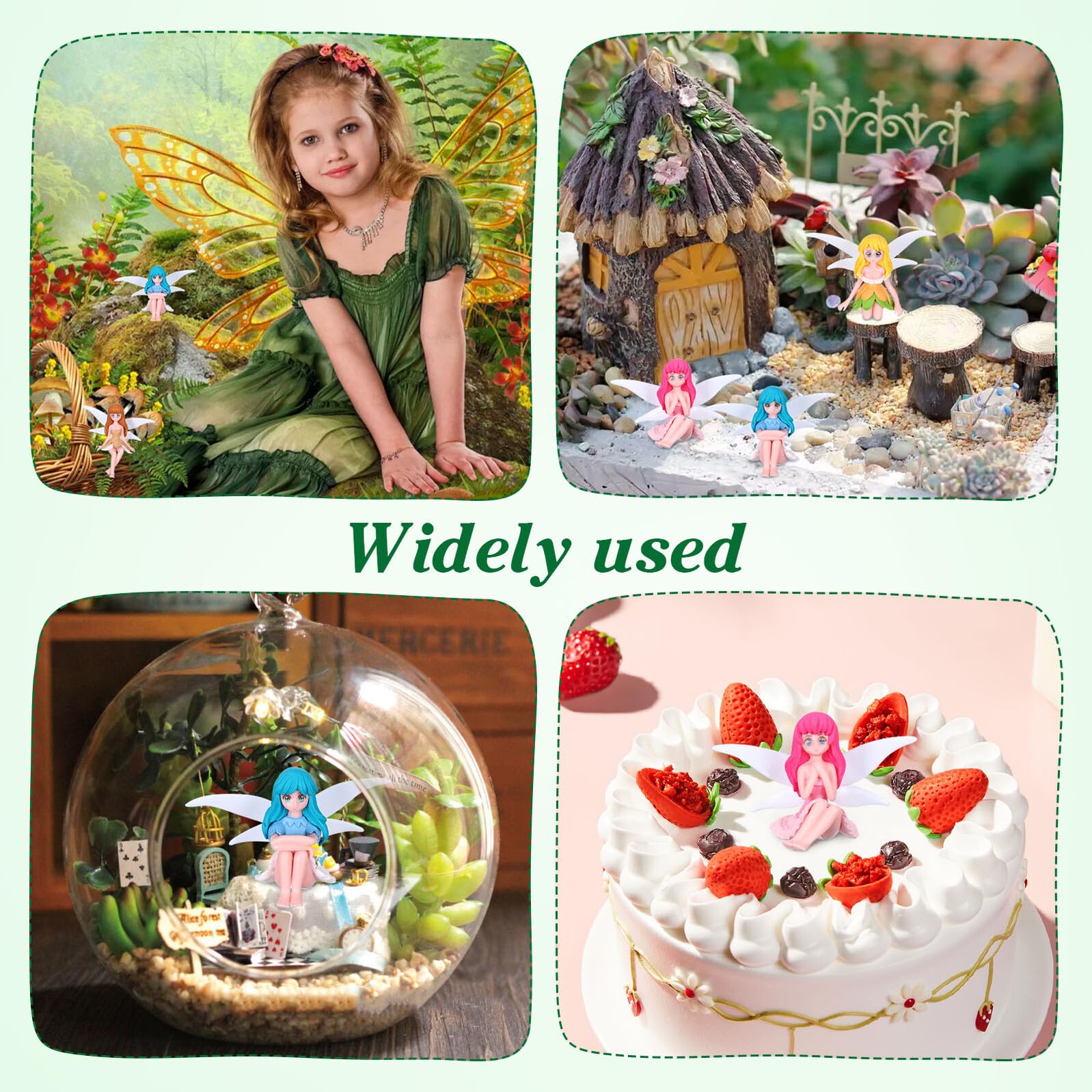SUPVOX 20 Pezzi Decorazioni Fatate in Miniatura 4 Pezzi, Statuette Bonsai Ornamentali Floreali, Piccoli Ornamenti per Micro Paesaggi da Giardino, Regalo per e Appassionati di Decorazioni