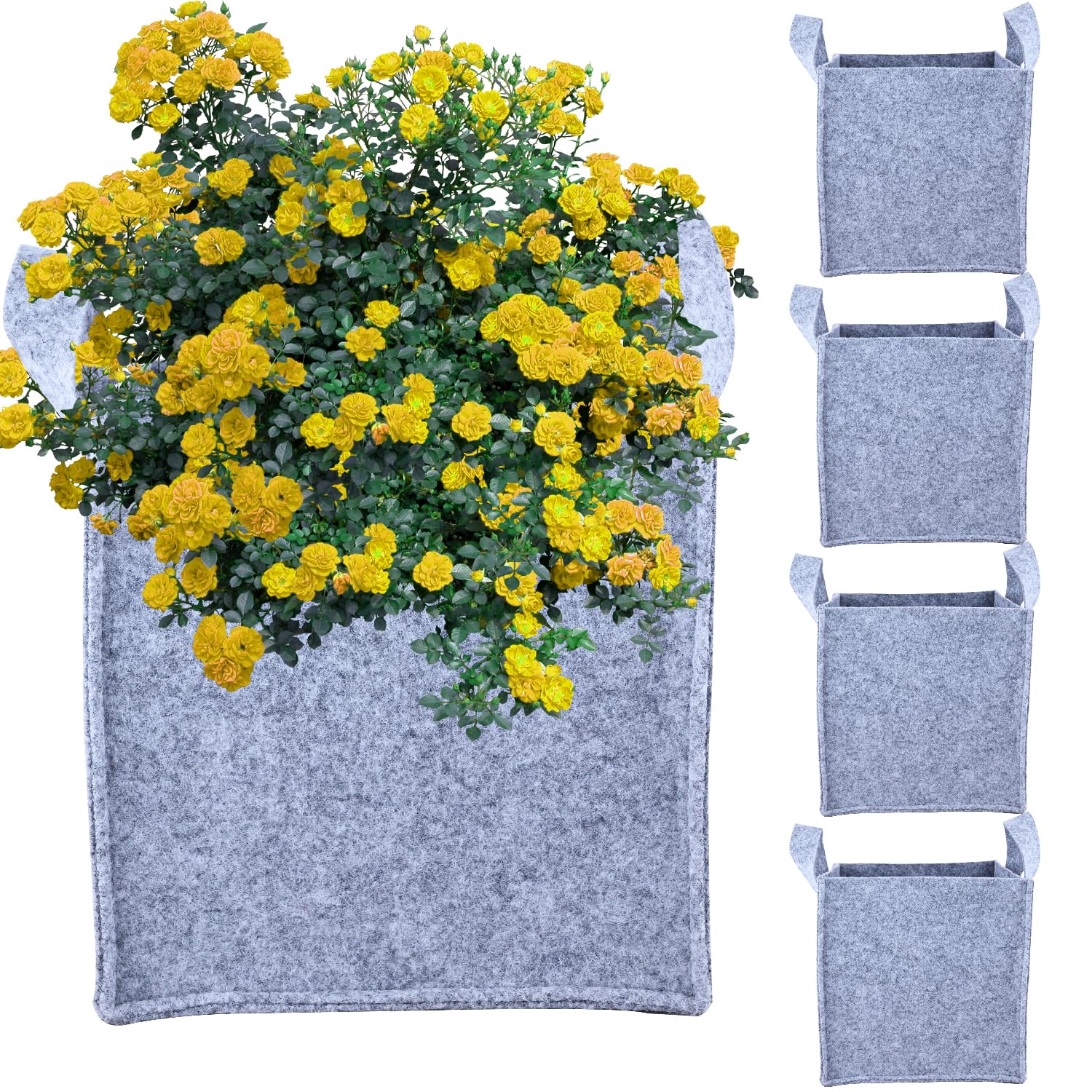 Oriley Grow Bag Heavy Duty Geo Fabric Plants Flower Growing Bags Floor Standing Mount Type for Home Garden Balcony Nursery (Grey, Square, 500 GSM 12x12x12 inch Pack of 5) (B0BX6XZFVQ) Amazon Price History, Amazon Price Tracker