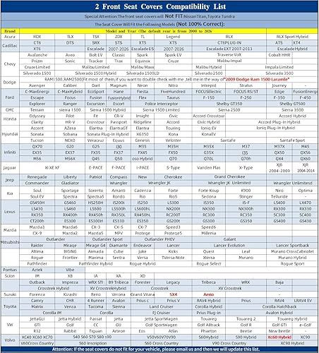 Miniatura 7 de Aierxuan - Juego de 2 fundas de asiento de automóvil para la parte delantera con cuero impermeable, compatible con bolsa de aire, funda acolchada
