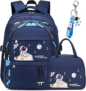 ACESAK Backpack for Boys - Boy Backpack Schoolbag for Boys Kids Children Teens Girls Elementary Middle School Bags, Waterproof Lightweight Kids Bookbag Backpacks Casual Daypack with Lunch Bag Set