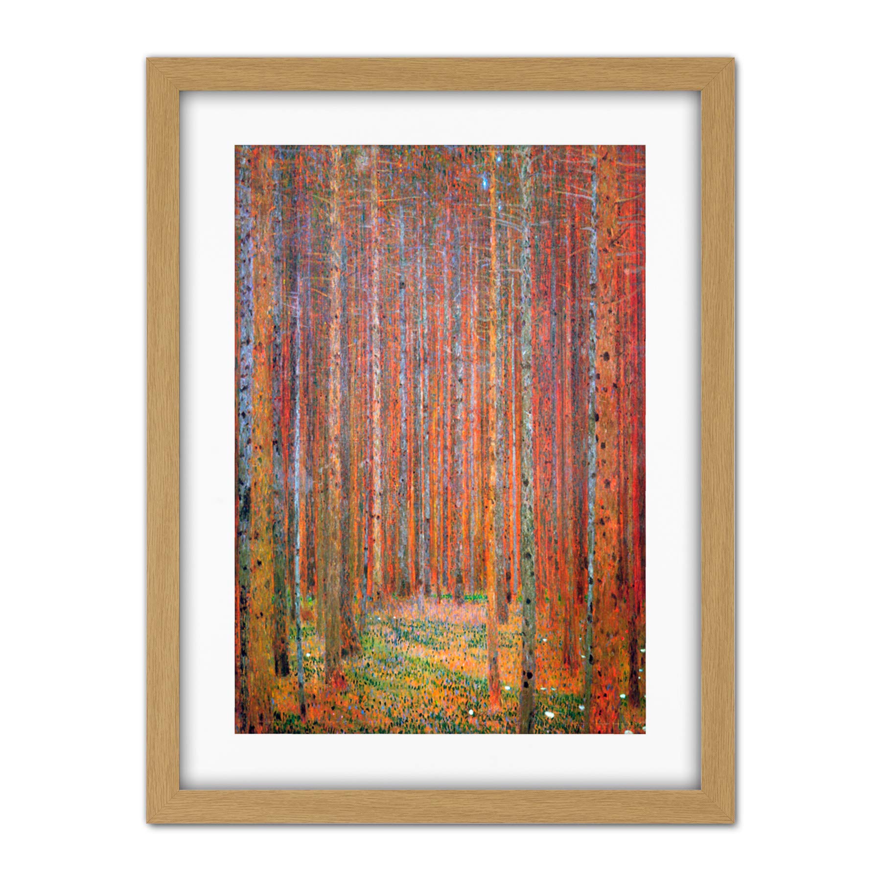 Wee Blue Coo Klimt Tannenwald I Fir Forest Artwork Framed Wall Art Print 18X24 Inch