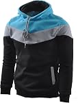 Mens Novelty Color Block Hoodies Cozy Sport Outwear