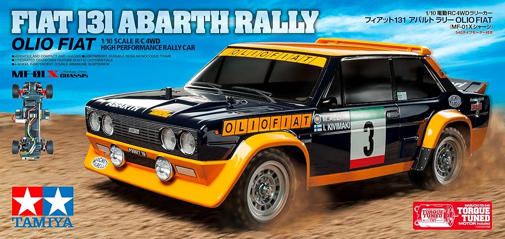 ホビーラジコン TAMIYA FIAT 131 ABARTH RALLY Tamiya 58723 1:10 RC Fiat 131 Abarth Olio FIAT MF-01X