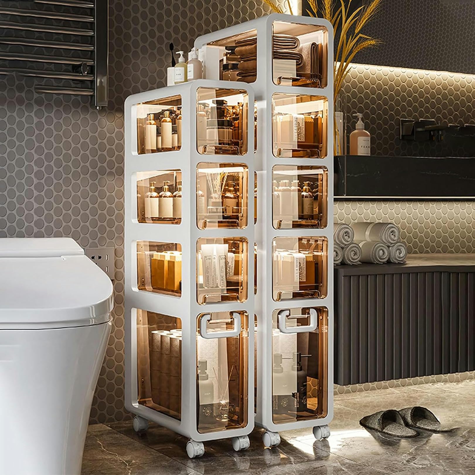 Gabinete de piso para baño, gabinete para grietas de cocina, estante de almacenamiento, acrílico, instalación Gratuita, inodoro, baño, inodoro, gabinete de almacenamiento