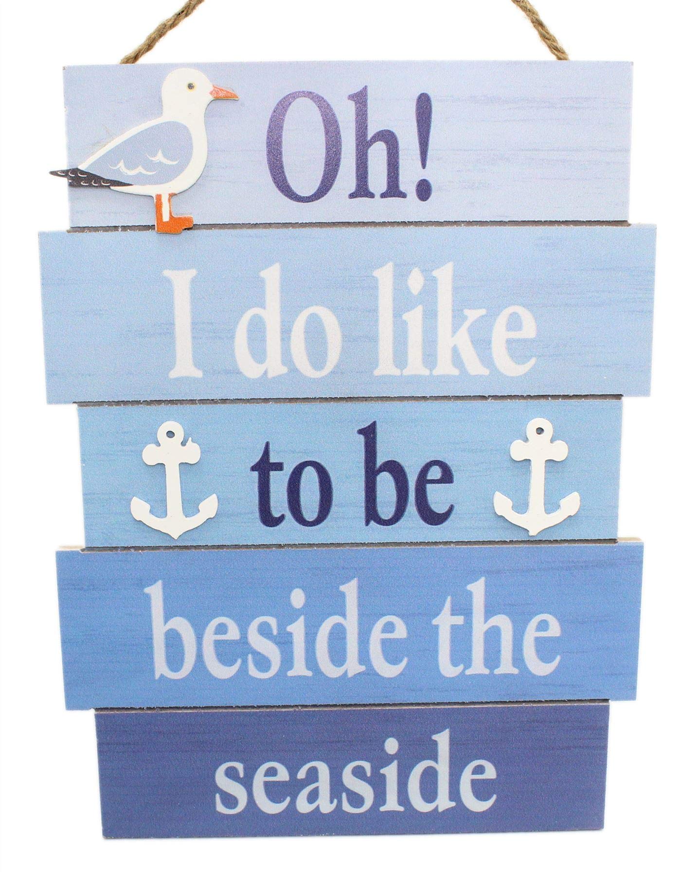 Carousel Decorative Wooden Nautical Plaque Hanging Sign ~ Beside The Seaside