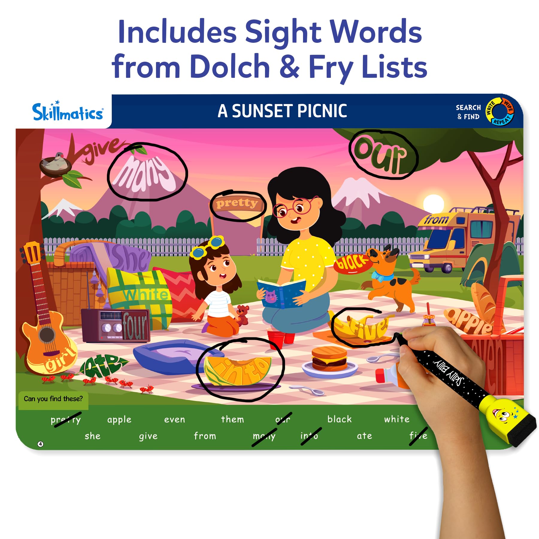 Skillmatics Search and Find β Sight Words, Reusable Activity Mats 1