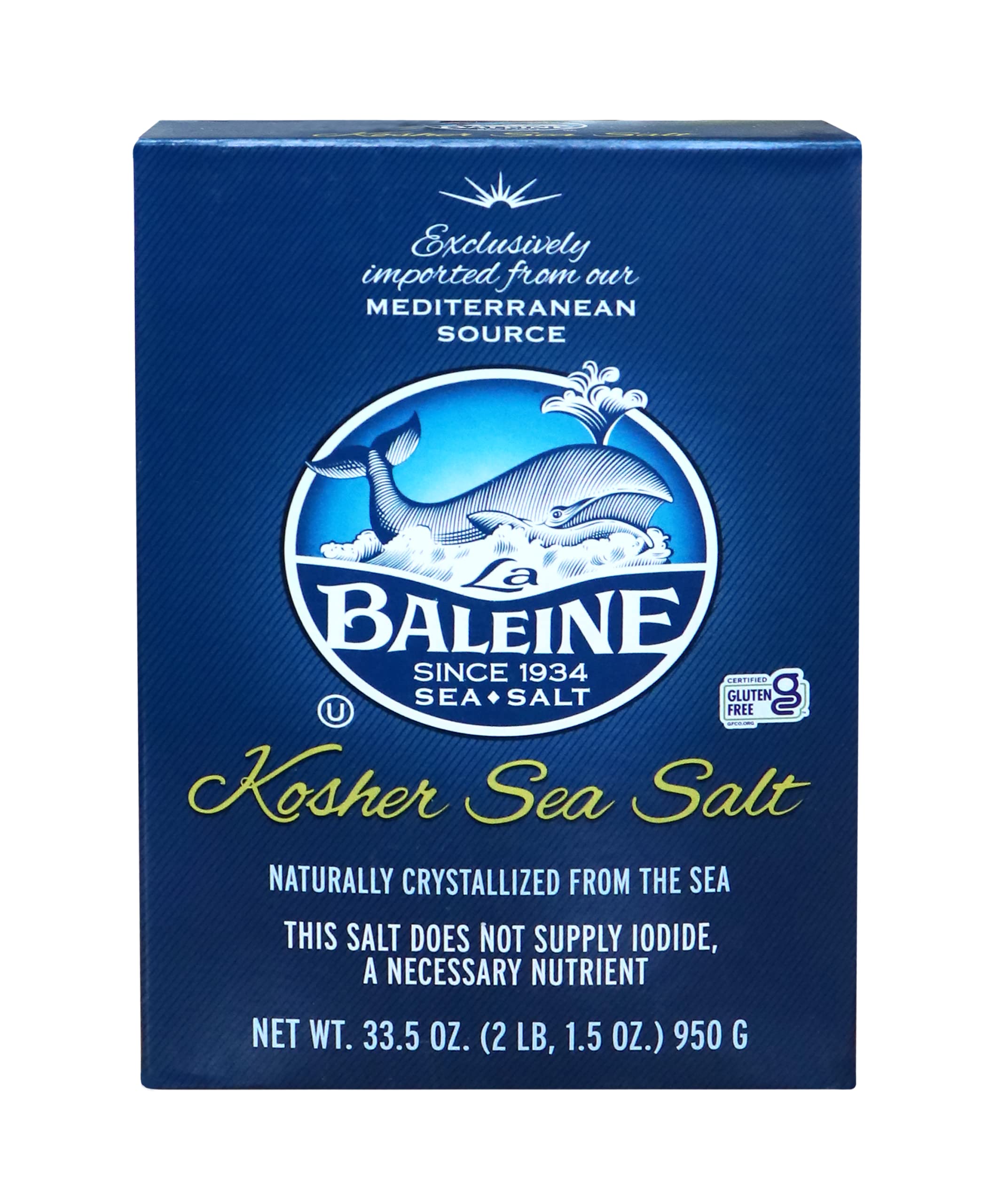La Baleine Kosher Sea Salt, 33.5oz