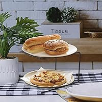 Vista 5 de HPC DECOR - 6 soportes de metal negro para pizza, soporte elevador para pizza, soportes elevadores de exhibición de alimentos para fiesta, bandeja