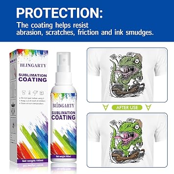Sublimation Coating Spray, Sublimation Spray for Cotton Shirts, Polyester, T-Shirts, Carton, Wood Canvas, Handbag, Quick Dry & Super Adhesion, High Gloss Sublimation Coating for All Fabric 2X100ML