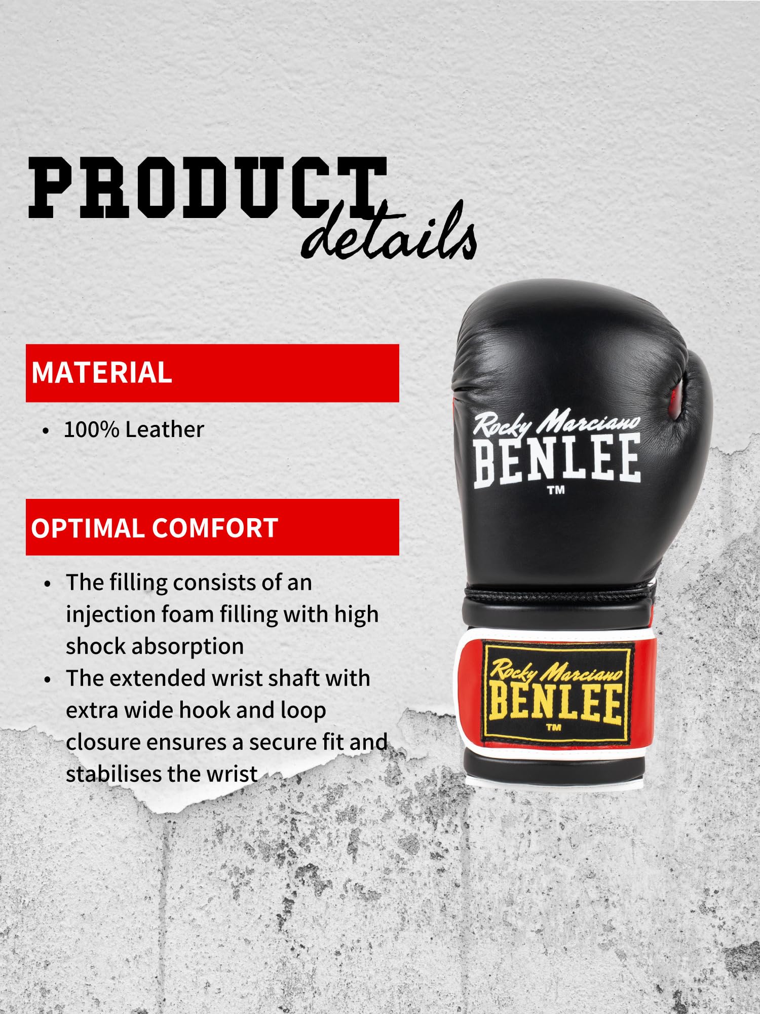 BENLEE Rocky Marciano Sugar Deluxe - Guantes de Boxeo. Unisex Adulto