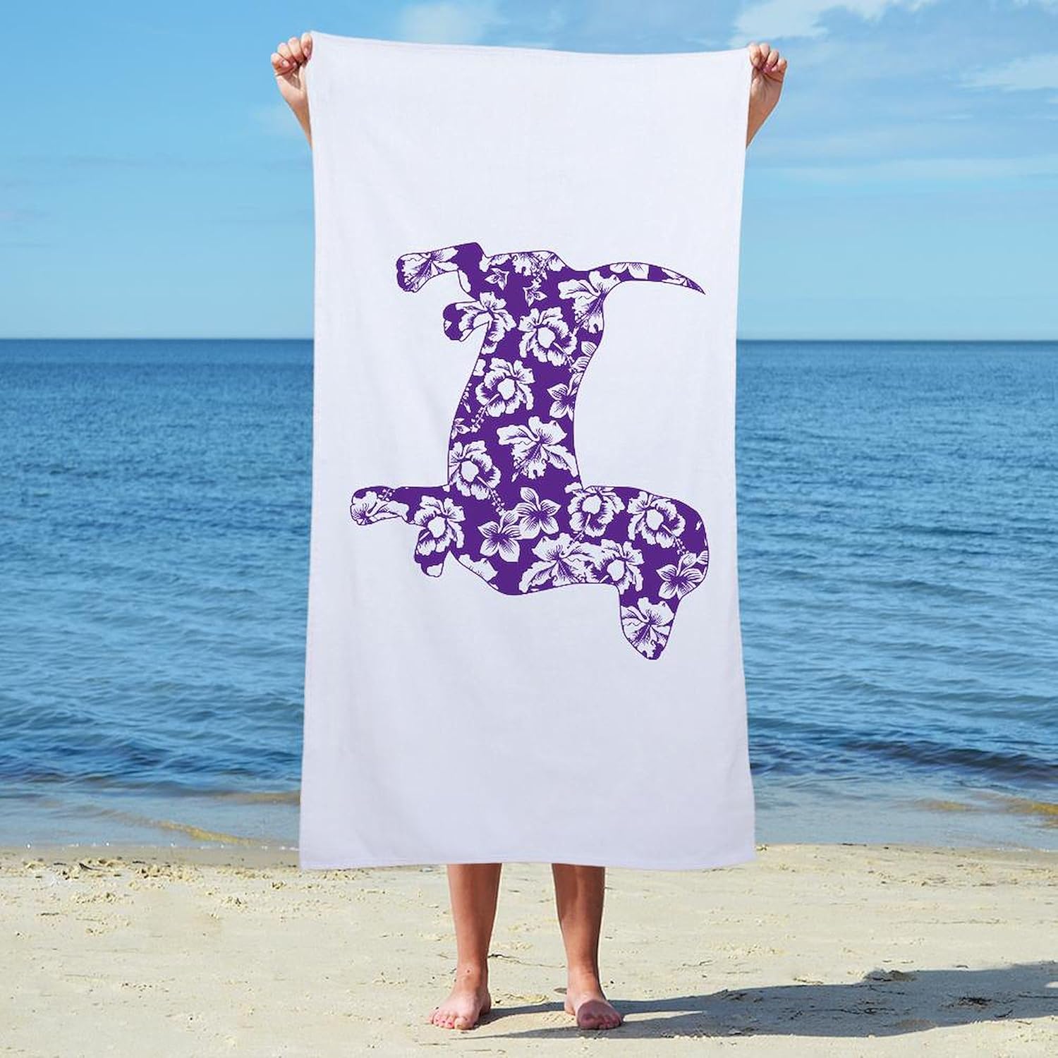 CafePress Hawaiian Doxie Dachshund 30"x60" Absorbent Cotton Back, Soft Beach, Pool Towel