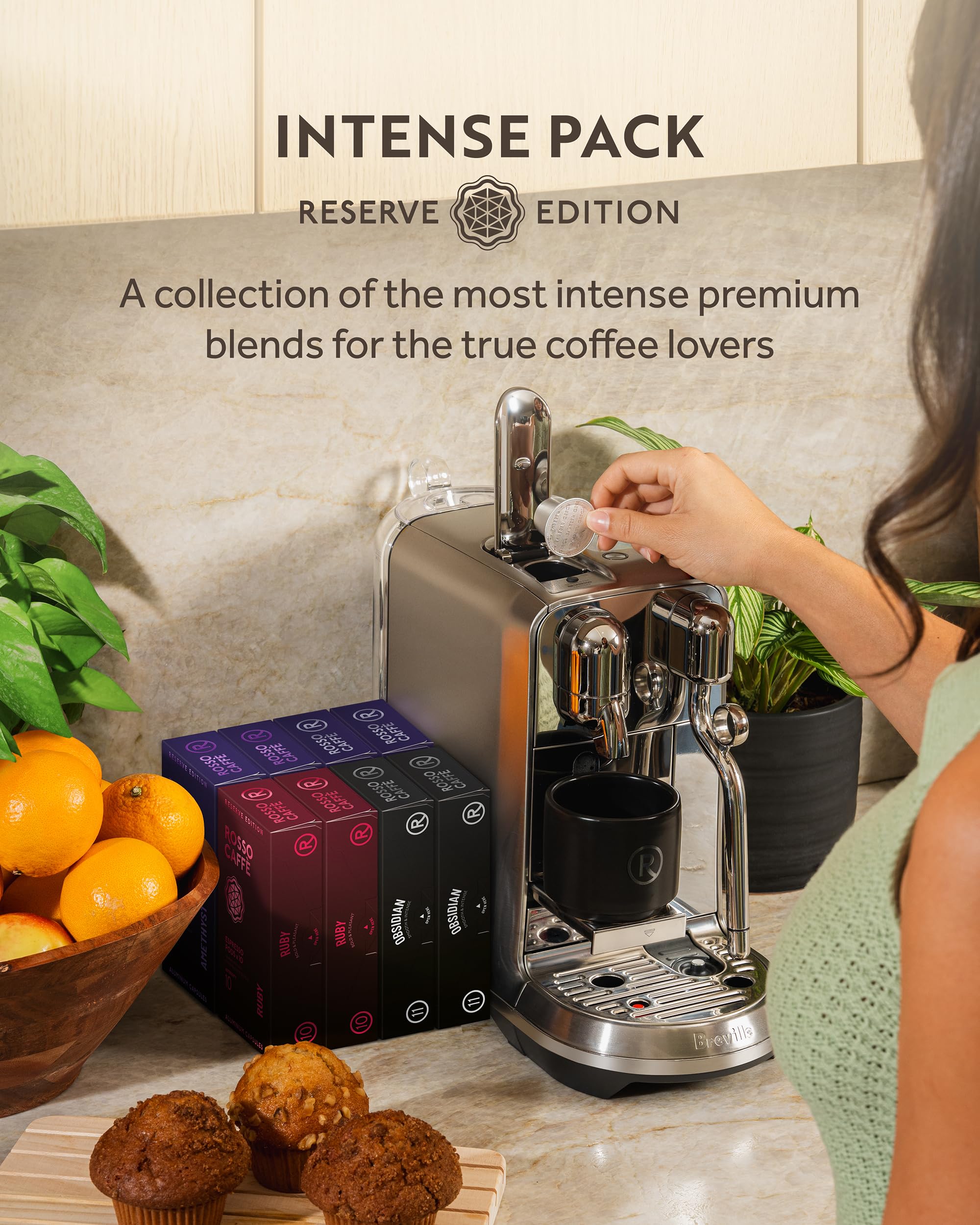 ROSSO CAFF Espresso Coffee Pods for Nespresso Original Machines - 80 Capsules Dark Roast Intense Pack 4 Strong — view 3