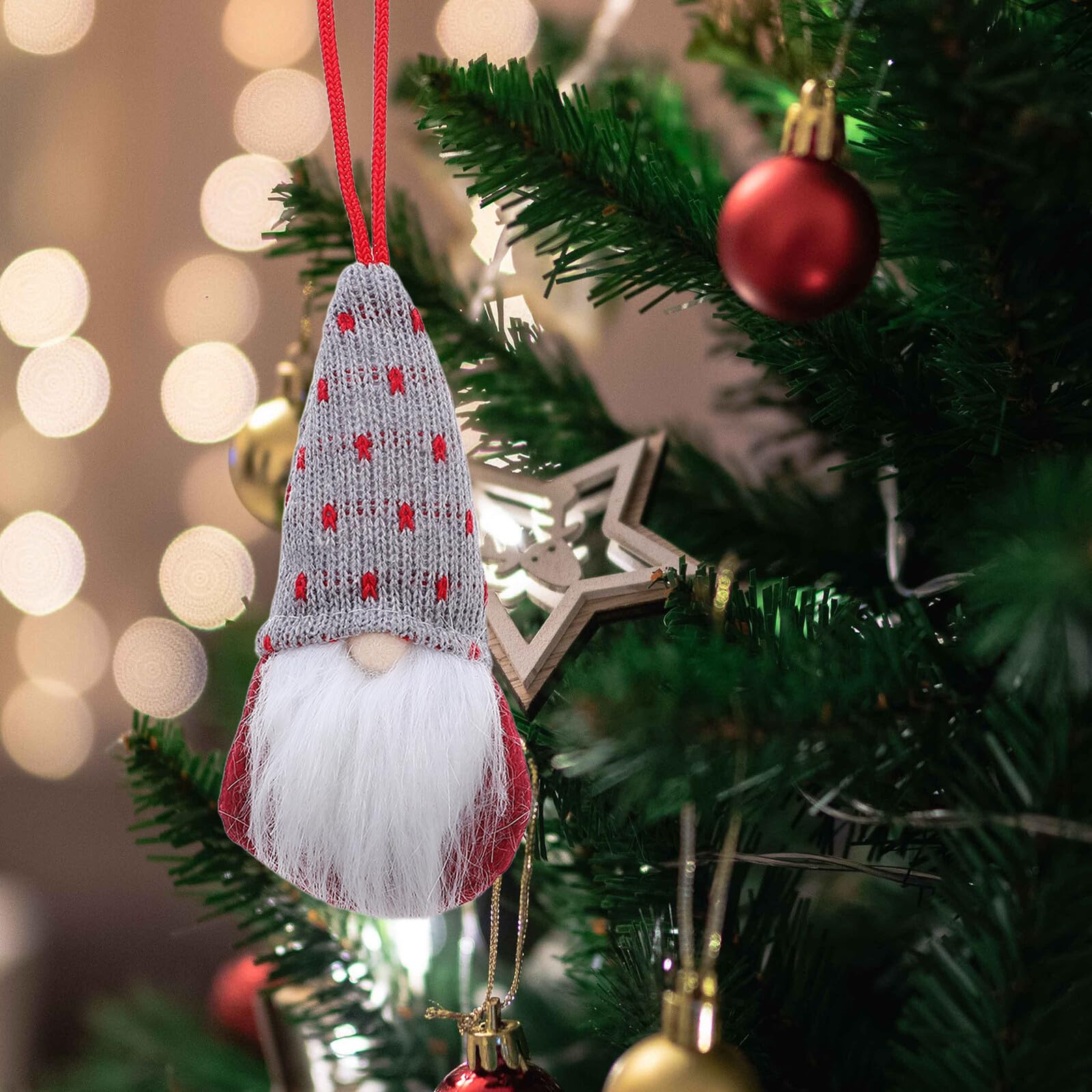 8 Stück Teiliges Weihnachtszwerg Anhänger aus Leichtem Plüsch Skandinavische GNOME Deko für Weihnachtsbaum Langlebige Tragbare Christbaumschmuck für Festliche Weihnachtsdekoration