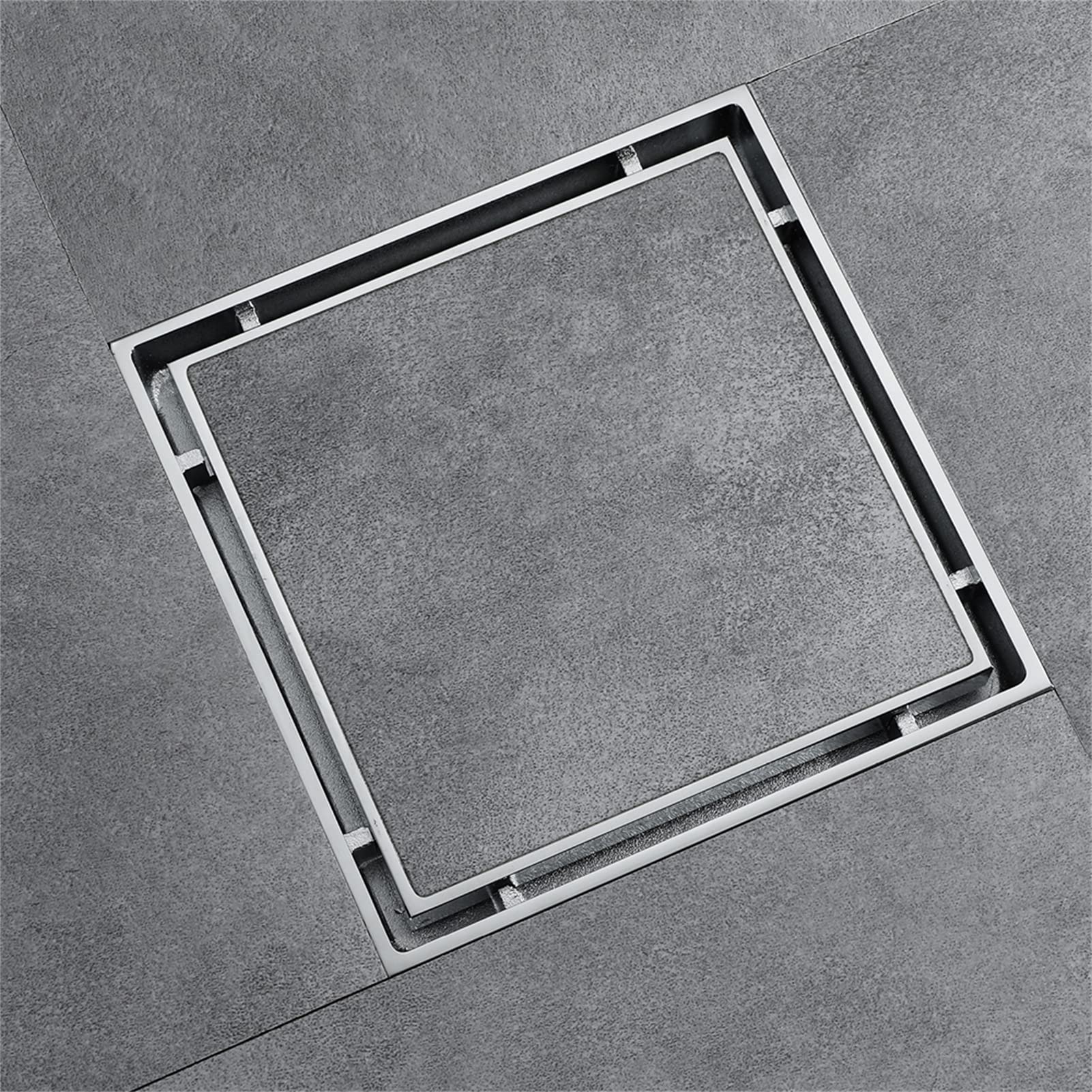 Drenaje de piso de ducha de 6 pulgadas, acero inoxidable 304, drenaje de piso cuadrado con cubierta de rejilla extraíble para azulejos para evitar olores